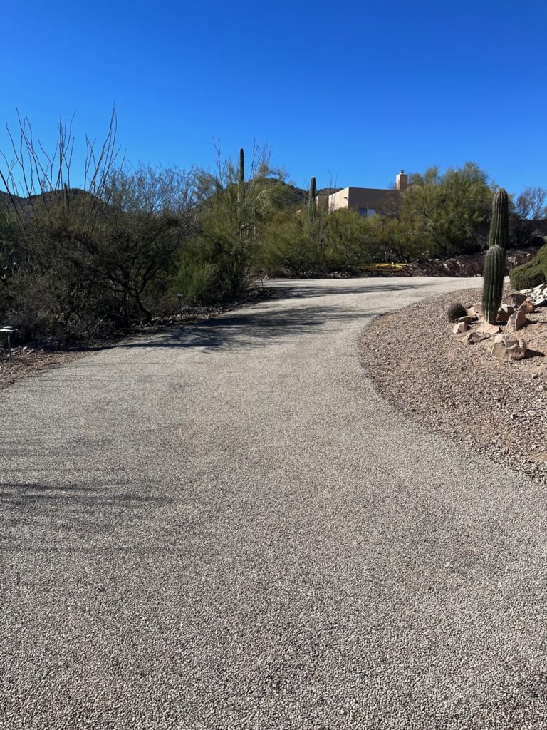 two shot chip seal job driveway