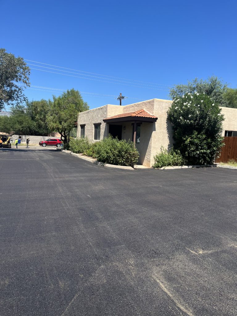 new pavement at the san xavier casitas